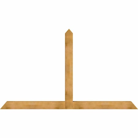 Ekena Millwork Saratoga Rough Sawn Timber Gable Bracket, Western Red Cedar, 108"W x 63"H x 6"D x 6"F, 14/12 Pitch GBW108X63X0606SAR00RWR